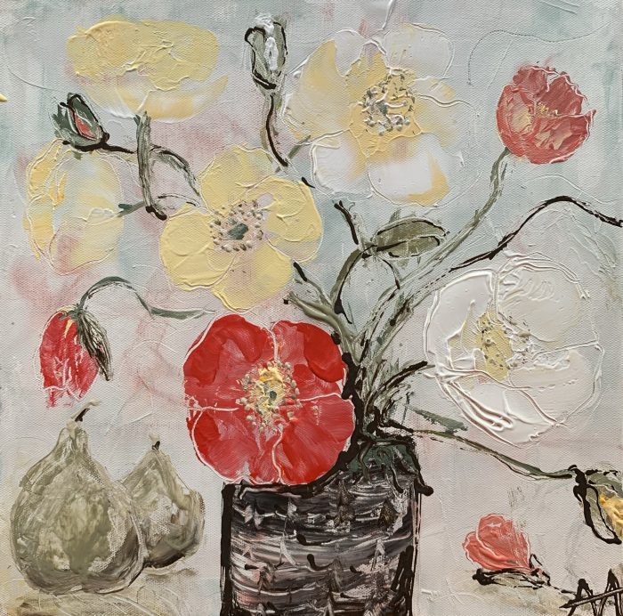 Two Pears & Poppies